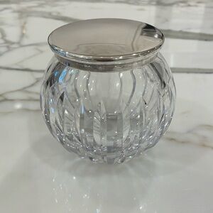 Bergdorf Goodman Heavily Crystal Jar With Sterling Silver Lid—GORGEOUS! EUC!!
